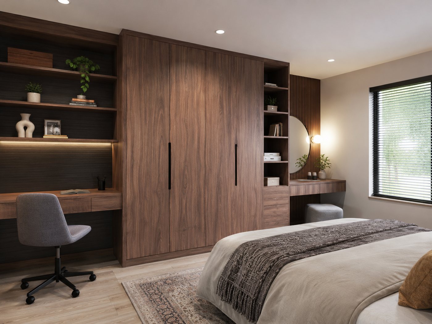 Quarto moderno em madeira